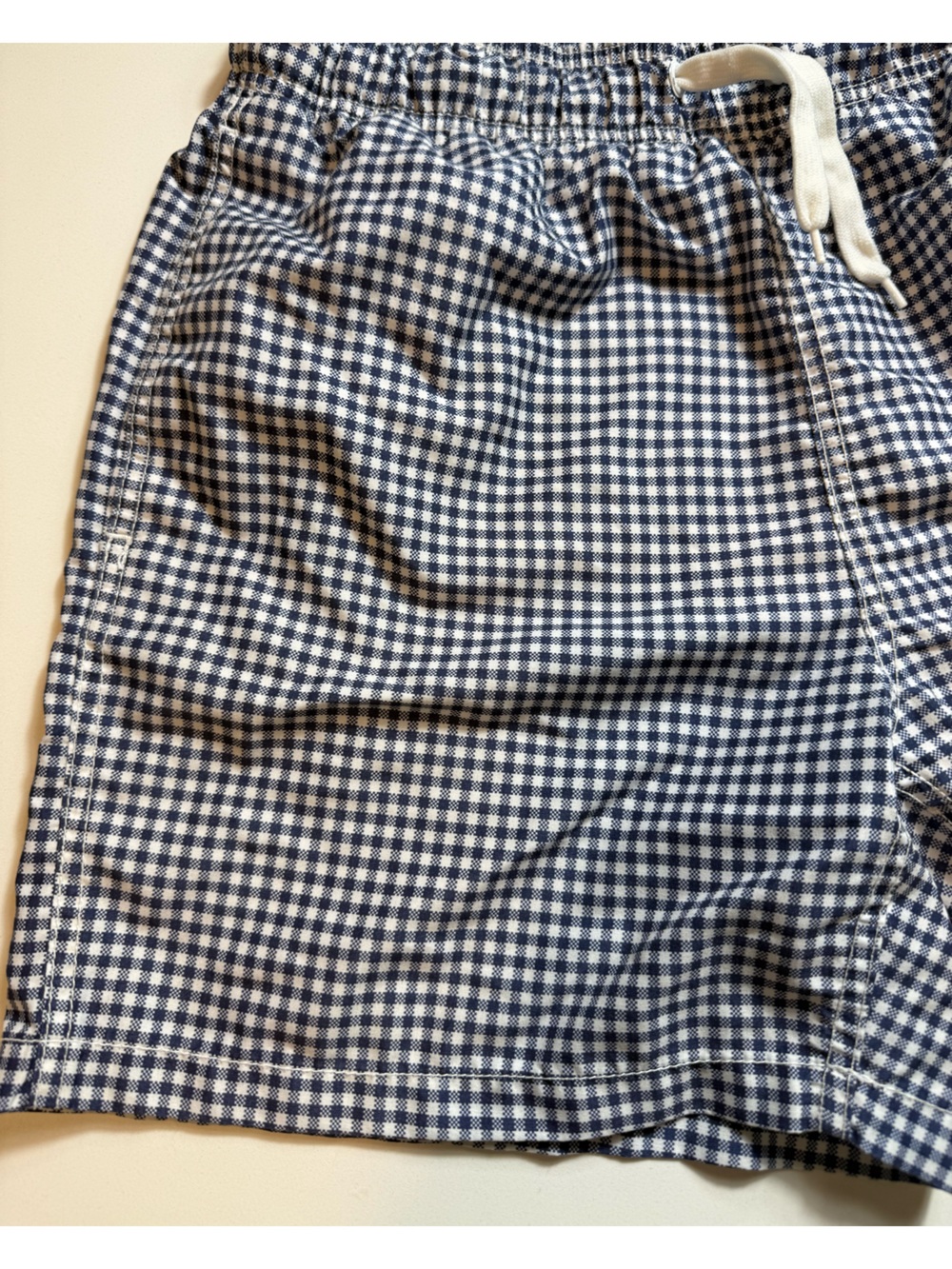 Kanu Surf Men’s Navy White Gingham Plaid Swim Trunks Drawstring Size M - Picture 5 of 9
